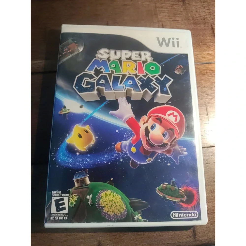 Super Mario Galaxy Wii Video Game With Booklet (Nintendo Wii, 2007) Tested Works